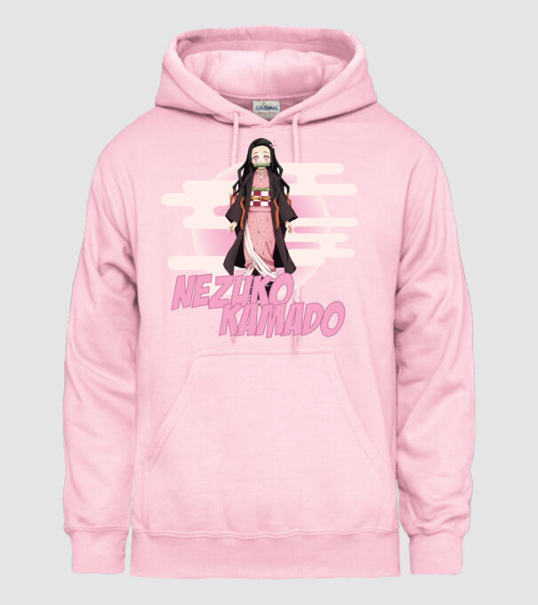 Demon Slayer Nezuko model roz deschis pe tricou