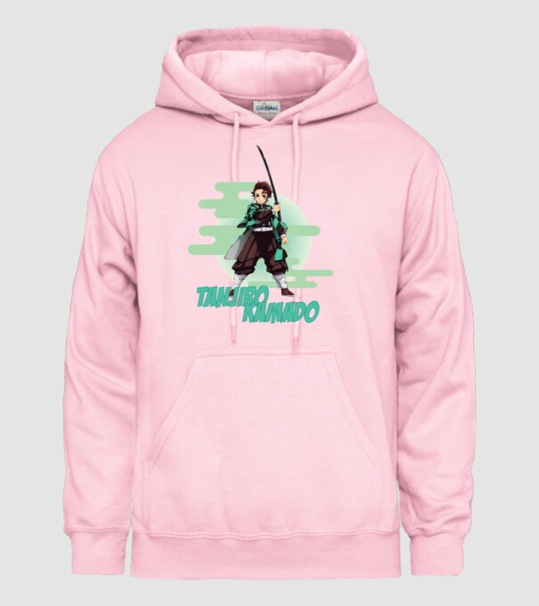 Demon Slayer Tanjiro model roz deschis pe tricou