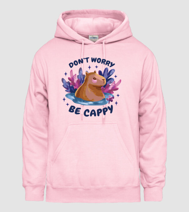 Don't worry be Cappy - capibară model roz deschis pe tricou