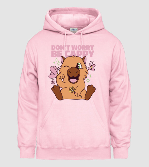 Don't worry be cappy - capibară model roz deschis pe tricou