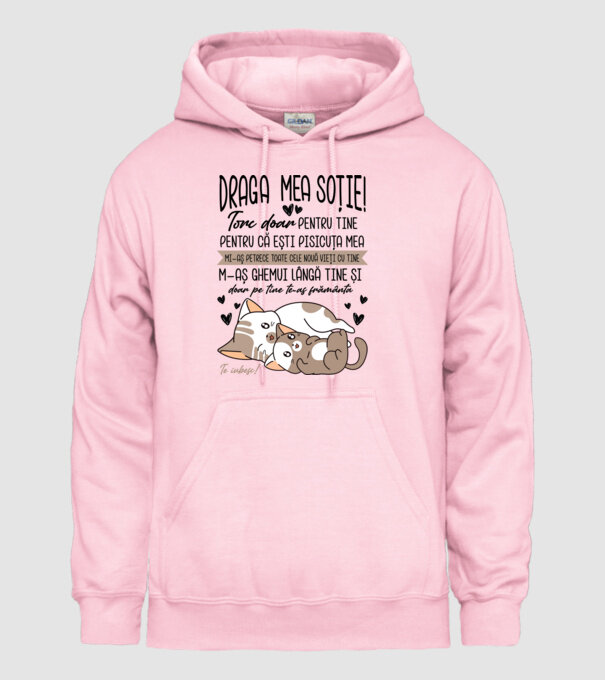 Draga mea soție model roz deschis pe tricou