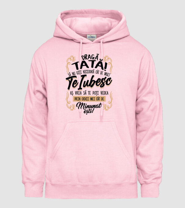 Dragă meu tată model roz deschis pe tricou