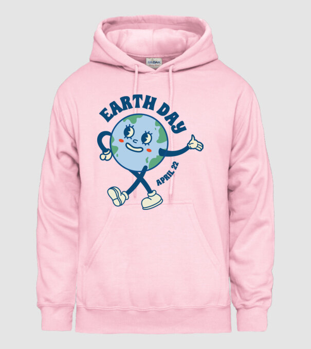 Earth Day model roz deschis pe tricou