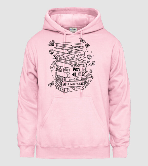 Eras tour books model roz deschis pe tricou