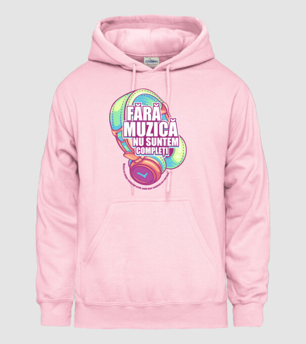 Fără muzică nu suntem compleți - Muzica ne atinge emoțional acolo, unde doar cuvintele nu o pot face. model roz deschis pe tricou