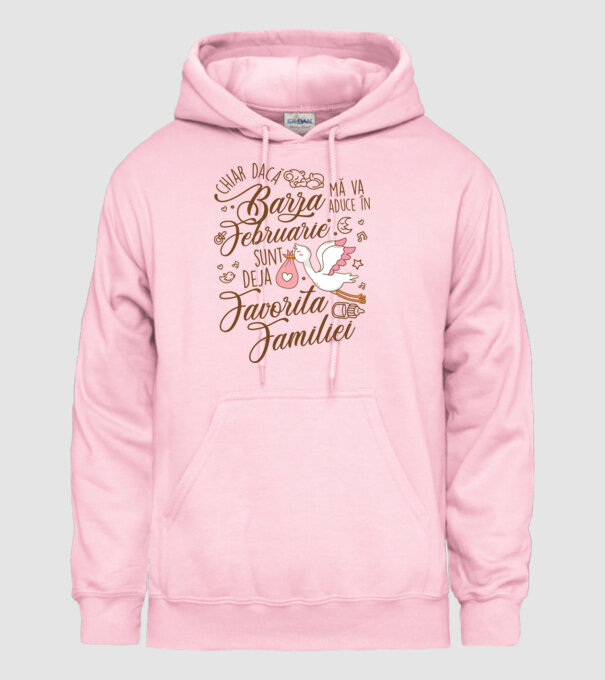 Favorita familiei FEBRUARIE model roz deschis pe tricou