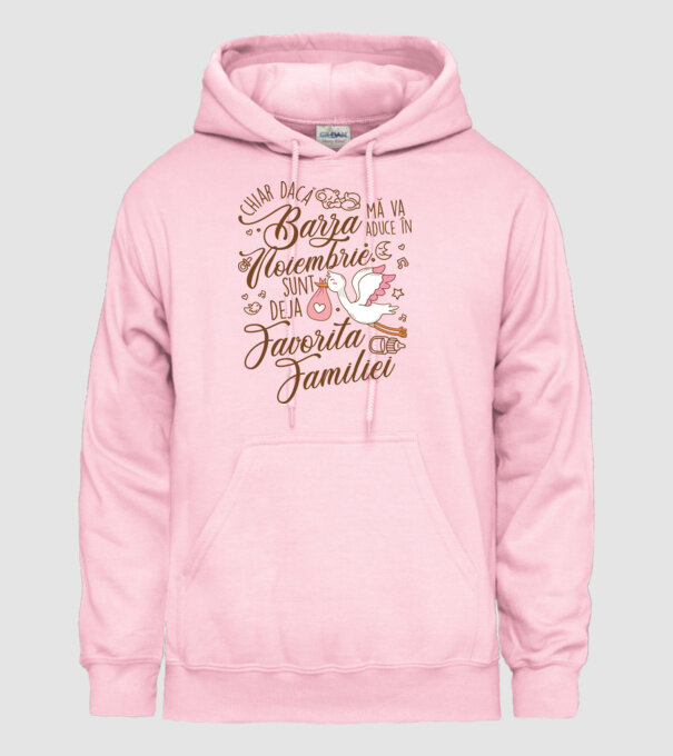 Favorita familiei NOIEMBRIE model roz deschis pe tricou