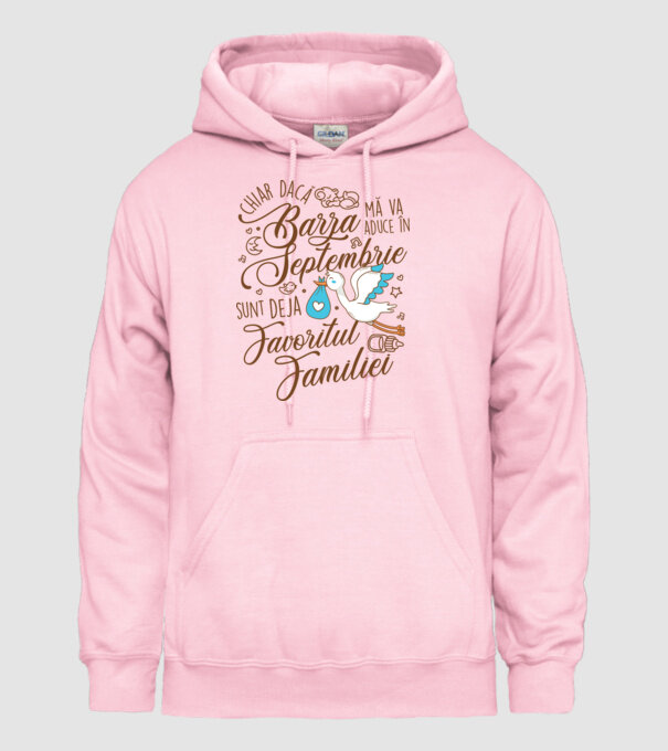 Favoritul familiei SEPTEMBRIE model roz deschis pe tricou