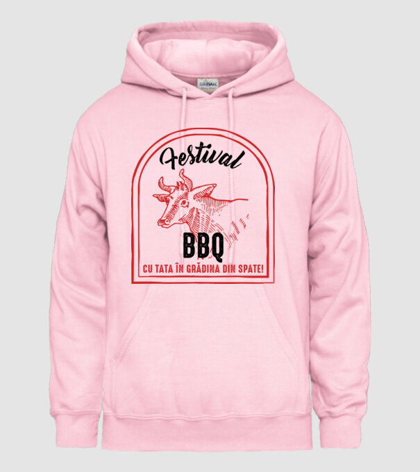 Festival BBQ - cu tata în grădina din spate! model roz deschis pe tricou