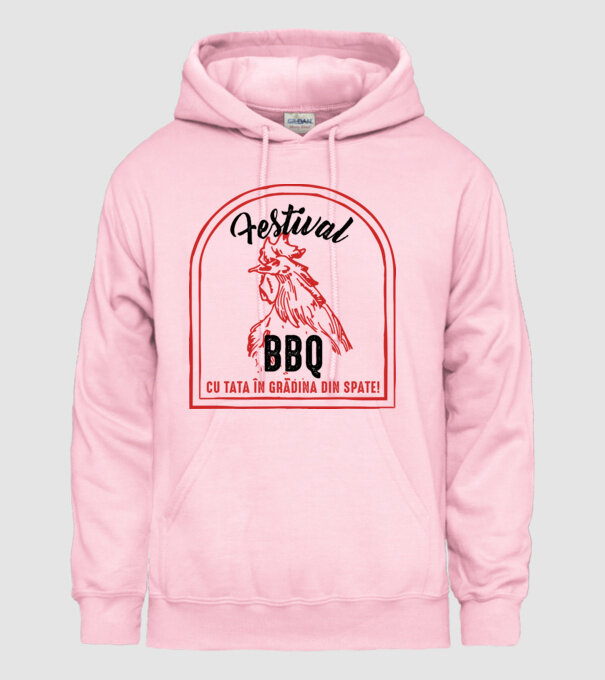 Festival BBQ - cu tata în grădina din spate! model roz deschis pe tricou