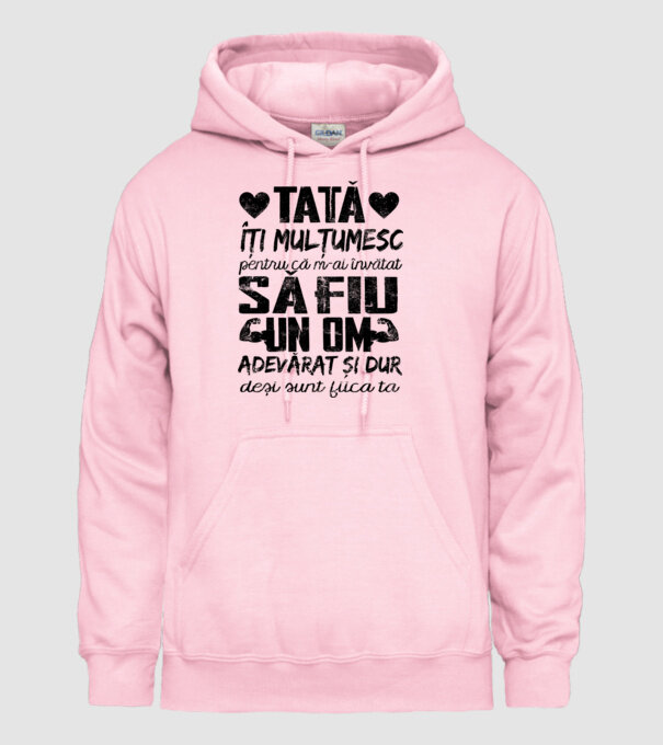 fiică crescută ca fiu Alb model roz deschis pe tricou