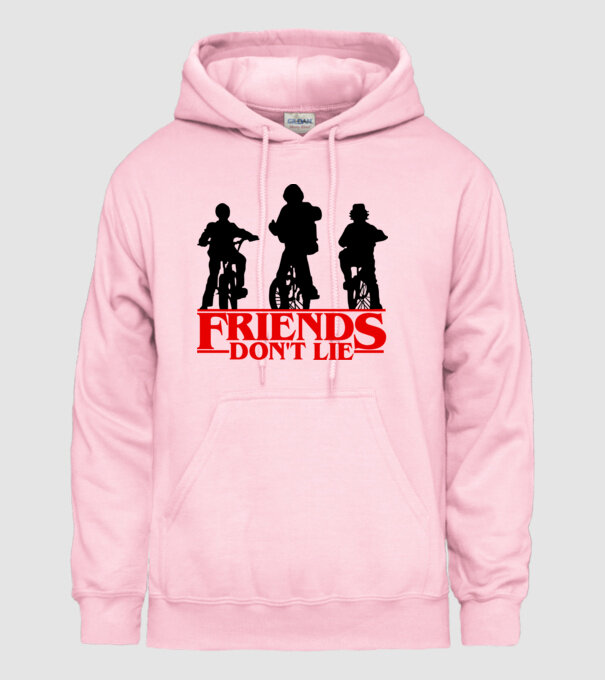 friends dont lie bicycle model roz deschis pe tricou