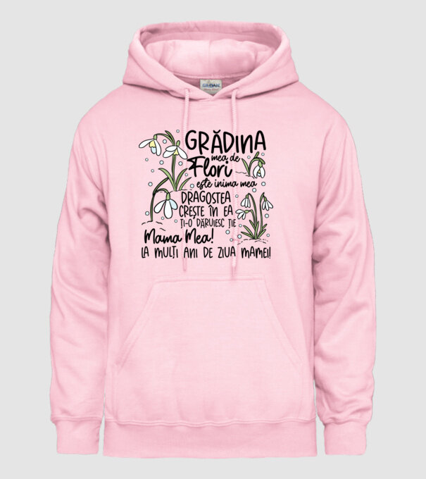Grădina mea de flori model roz deschis pe tricou