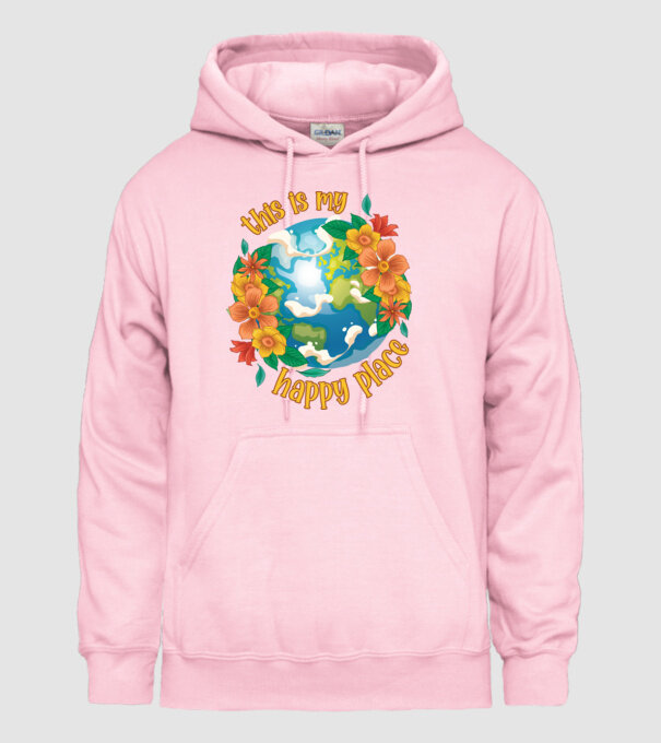 Happy Place model roz deschis pe tricou