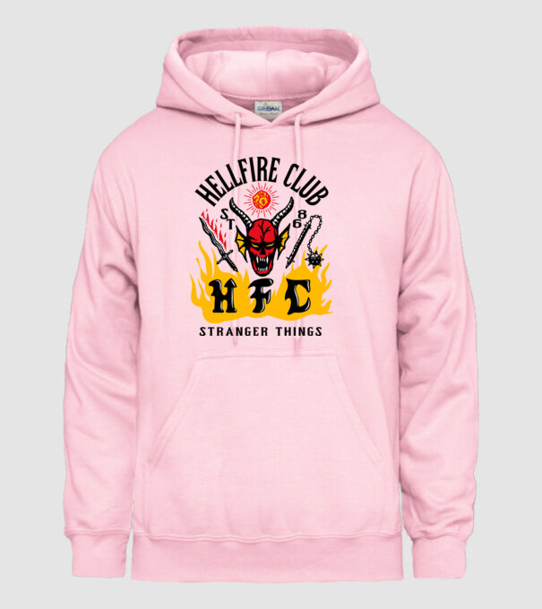 hellfire club 86 stranger things model roz deschis pe tricou
