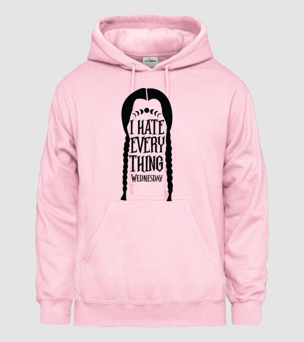 I hate everything model roz deschis pe tricou