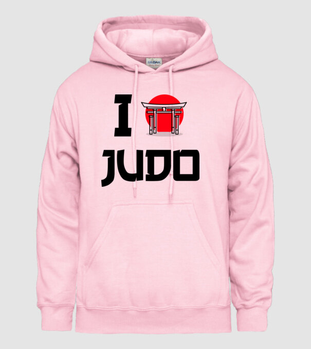 I love Judo model roz deschis pe tricou