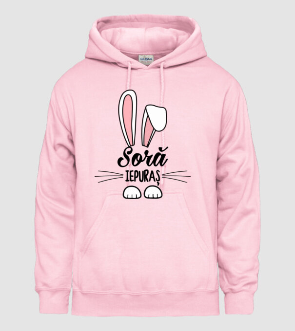 iepuraș soră model roz deschis pe tricou