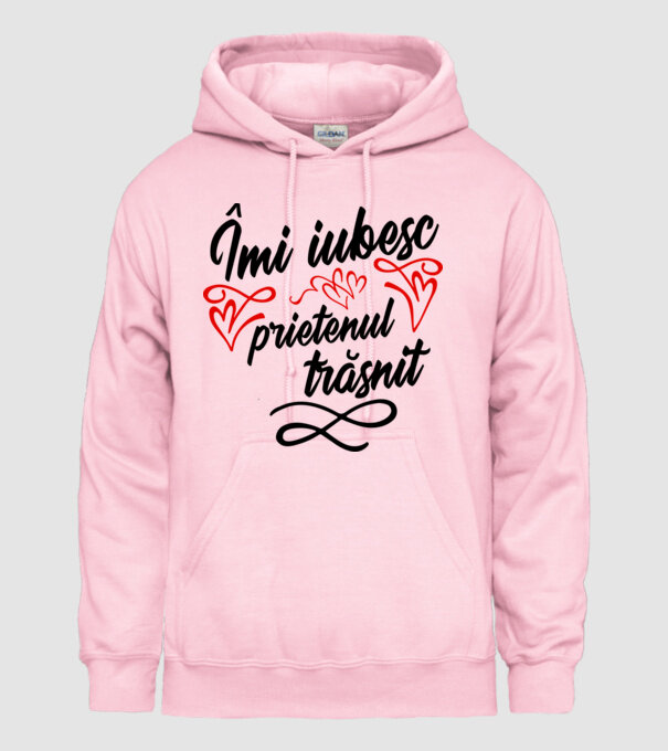 Îmi iubesc prietenul trăsnit model roz deschis pe tricou