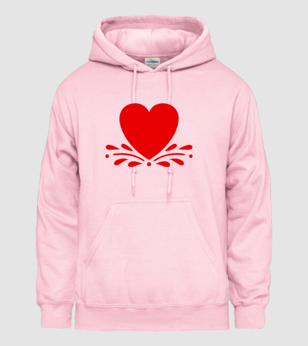 inimă Valentine model roz deschis pe tricou