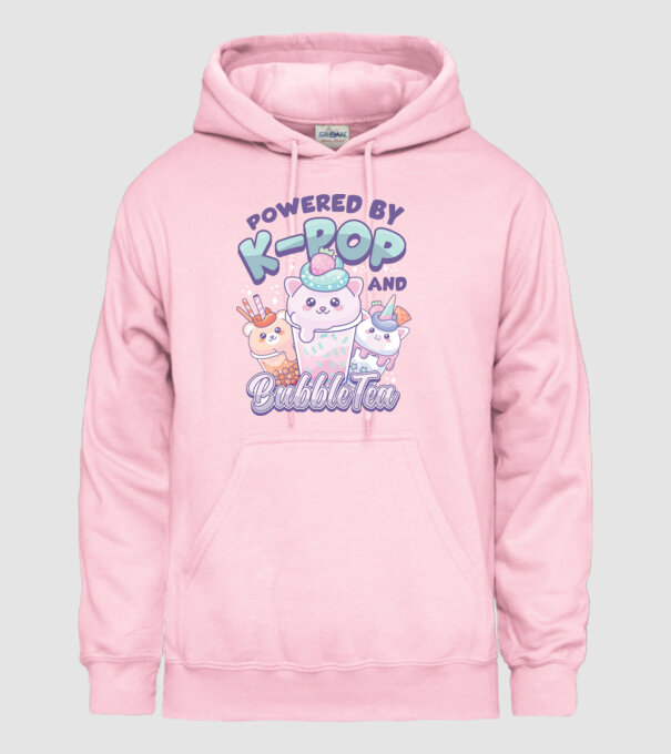 K-POP BUBBLE TEA model roz deschis pe tricou