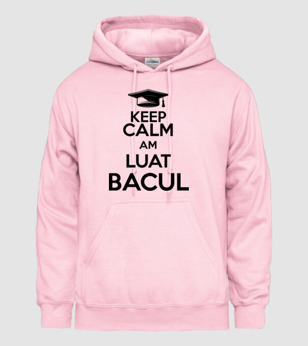 Keep calm, am luat bacul model roz deschis pe tricou