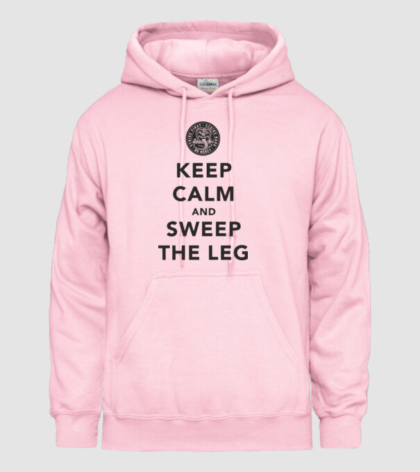 Keep calm and weep the leg cobra kai model roz deschis pe tricou