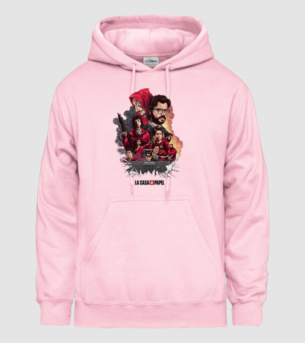 la casa de papel poster theme model roz deschis pe tricou