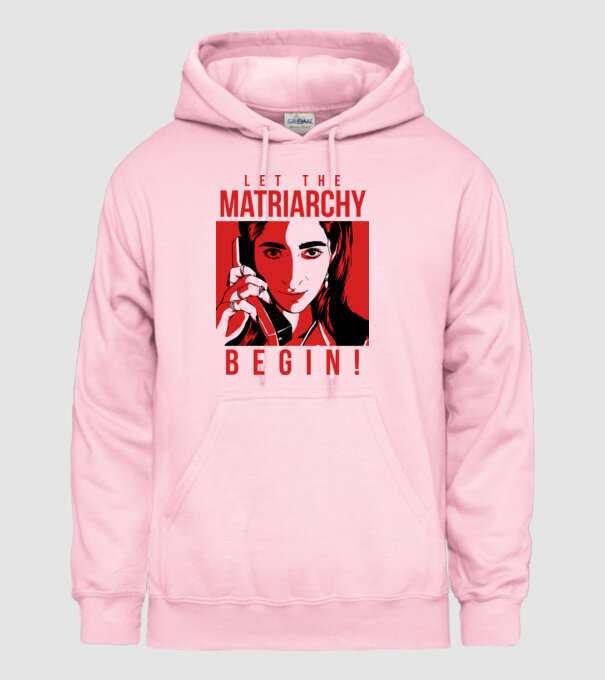 let the matriarchy begin model roz deschis pe tricou