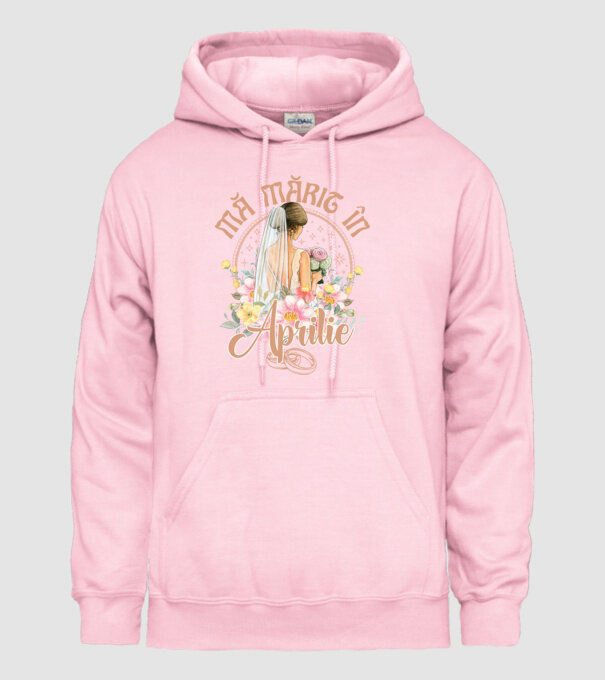 mă mărit - în aprilie model roz deschis pe tricou