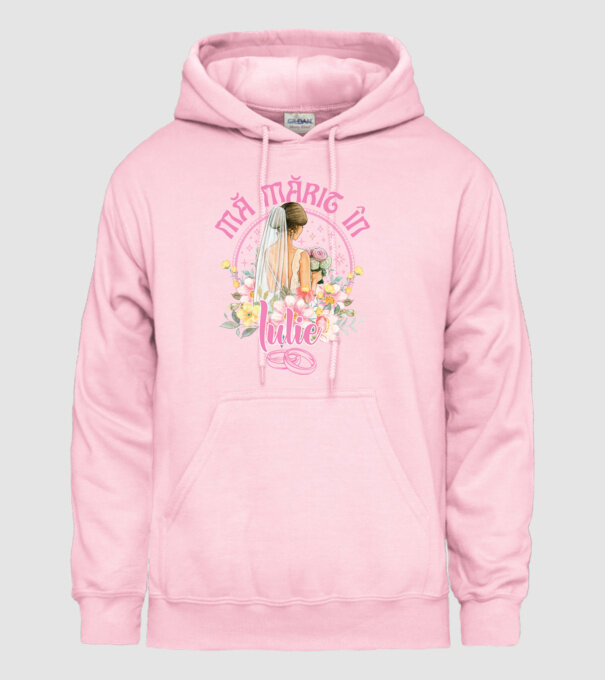 mă mărit - în iulie model roz deschis pe tricou