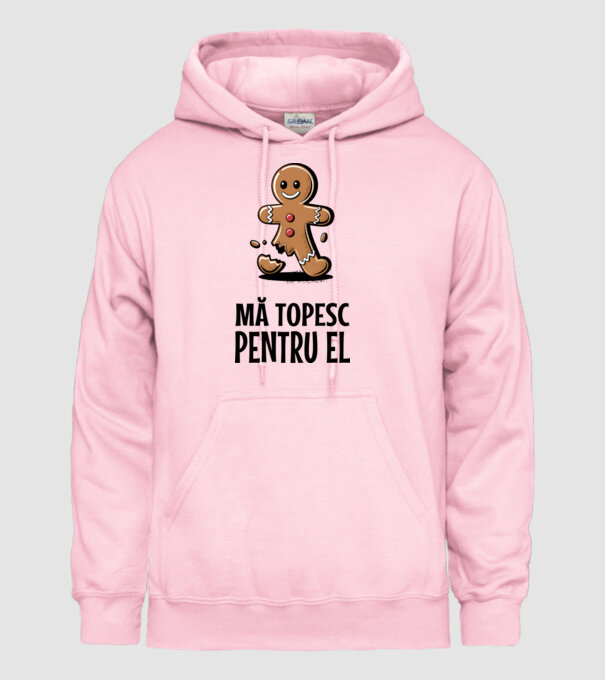 Mă topesc pentru el alb model roz deschis pe tricou