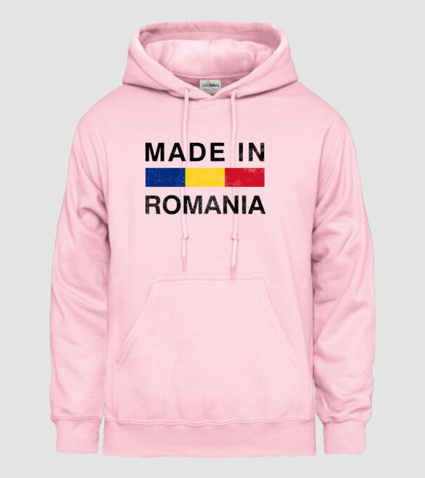 made in romania model roz deschis pe tricou