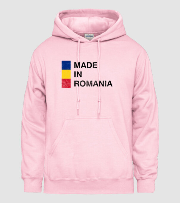 made in romania model roz deschis pe tricou