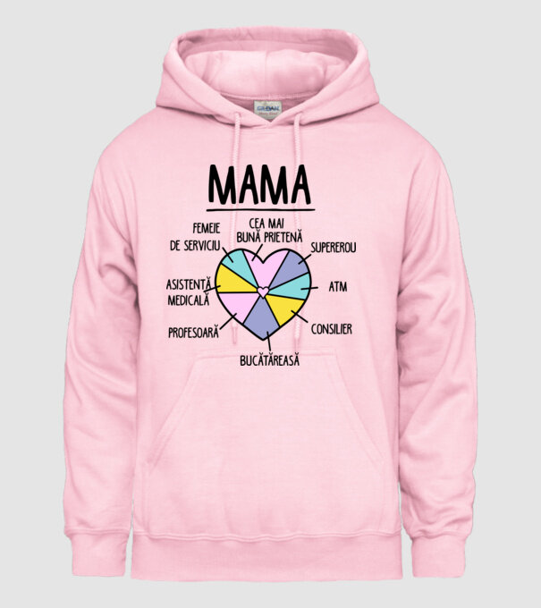 Mama cea mai bună prietenă, supererou model roz deschis pe tricou