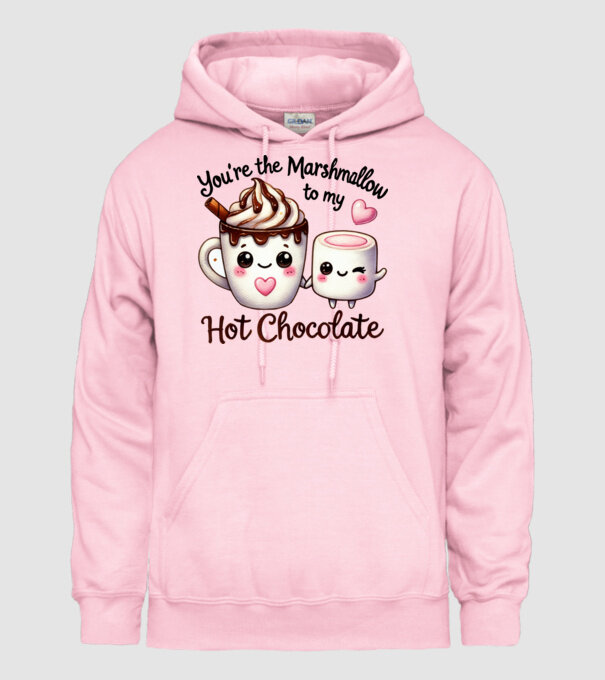 Marshmallow to my Hot Chocolate model roz deschis pe tricou