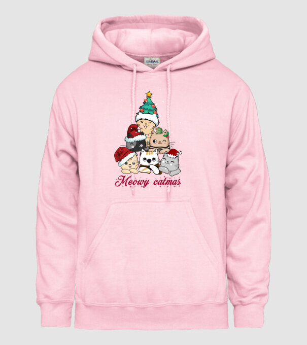 Meowy catmas model roz deschis pe tricou