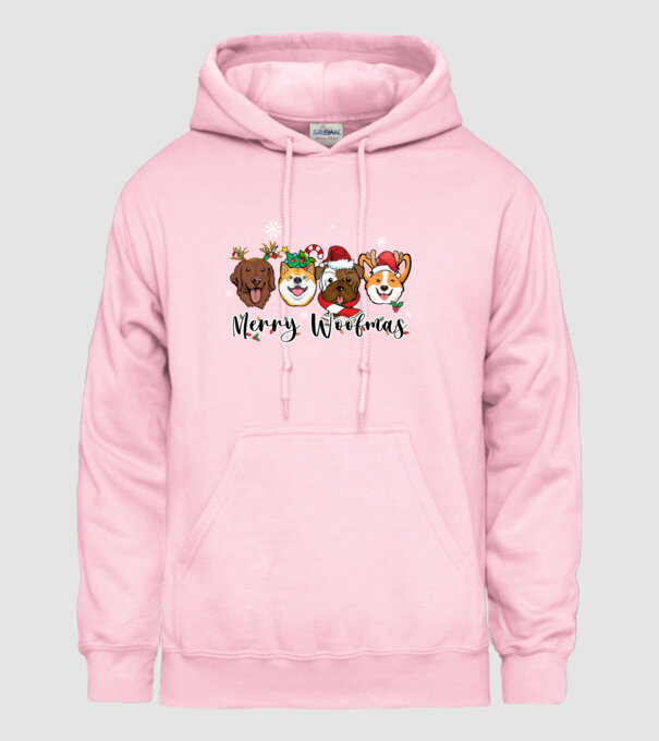 Merry woofmas 2 model roz deschis pe tricou