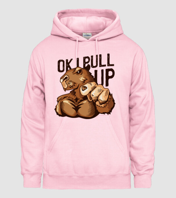 Muscular Capybara - capibară model roz deschis pe tricou
