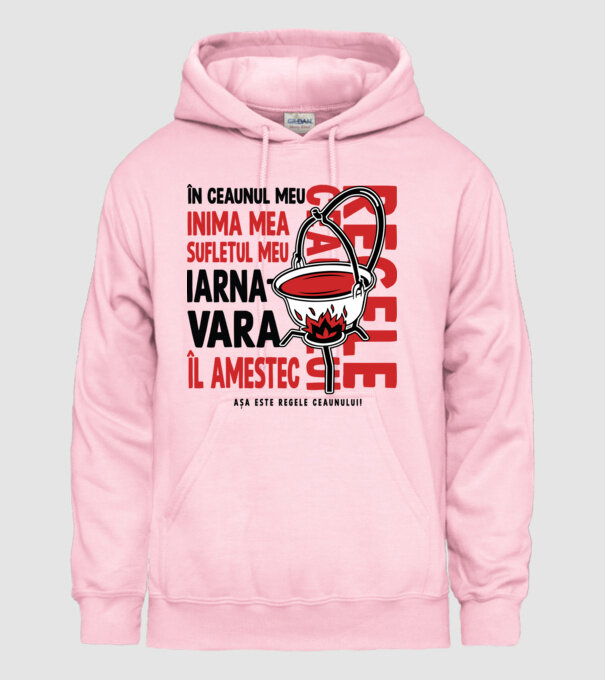 În ceaunul meu - Inima mea - Sufletul meu - Iarna - Vara - Îl amestec - Așa este regele ceaunului! - Regele ceaunului model roz deschis pe tricou