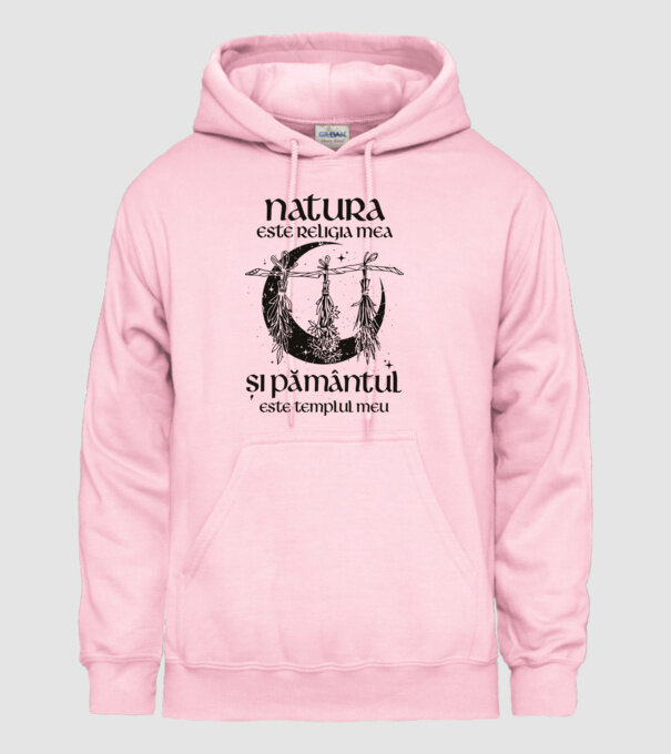 Natura este religia mea model roz deschis pe tricou