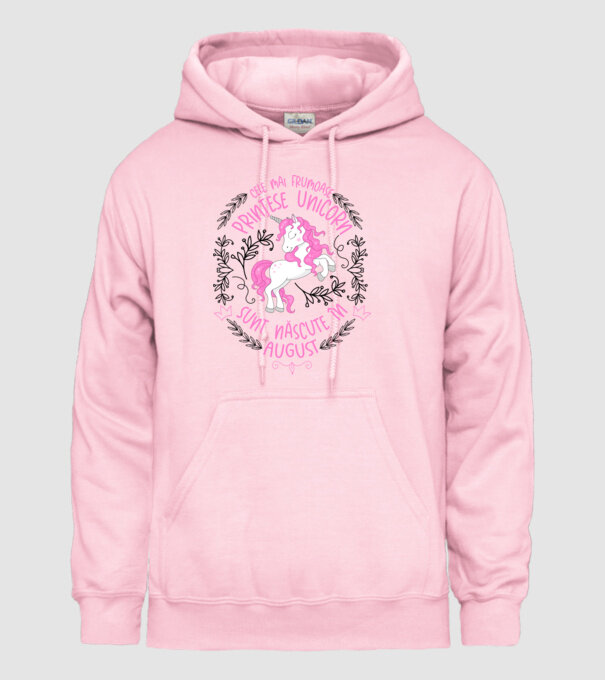 Cele mai frumoase prințese unicorn sunt născute în August model roz deschis pe tricou