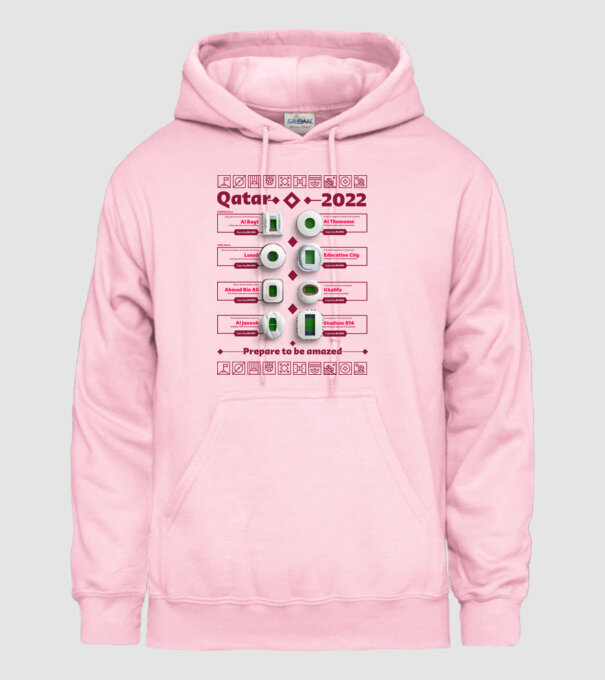 Qatar 2022 Stadiums white model roz deschis pe tricou