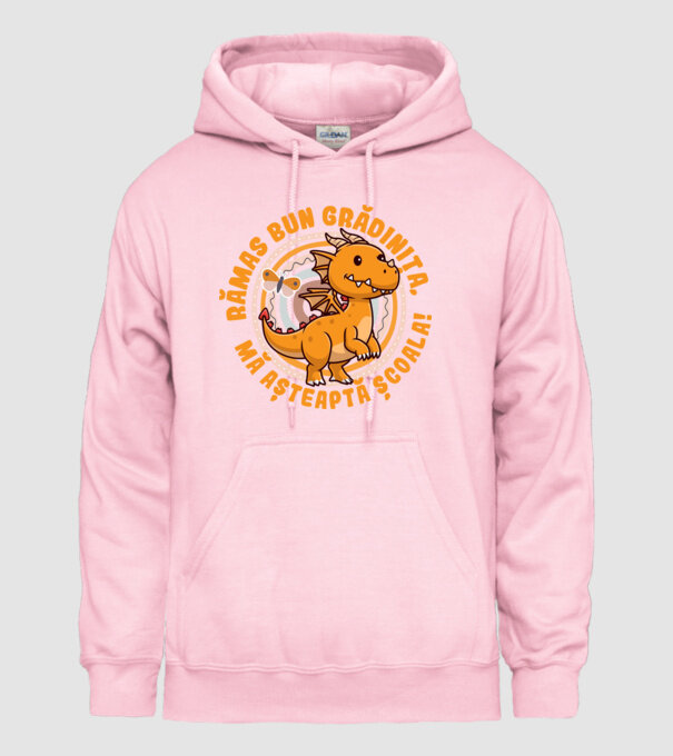Rămas bun grădiniță, mă așteaptă școala! model roz deschis pe tricou