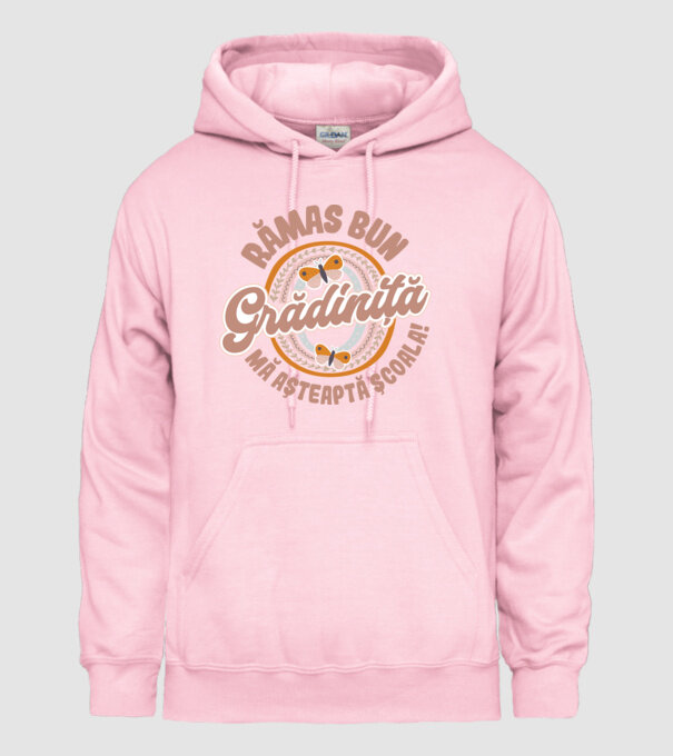 Rămas bun grădiniță, mă așteaptă școala! model roz deschis pe tricou