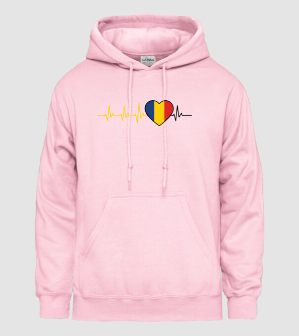 România heartbeat model roz deschis pe tricou