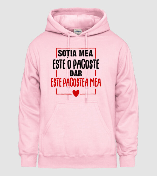 soția mea este o pacoste model roz deschis pe tricou