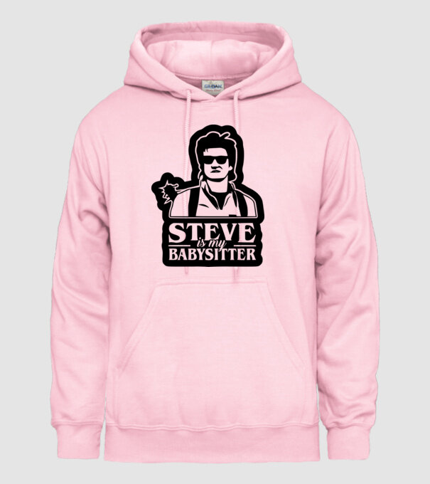steve is my babysitter model roz deschis pe tricou