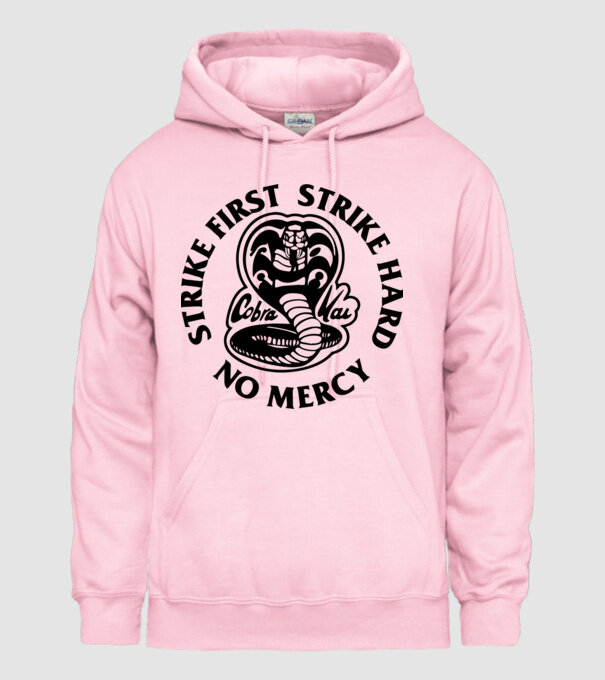 Strike first strike hard no mercy model roz deschis pe tricou