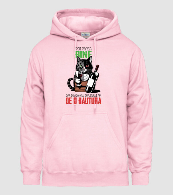 sunt bun pentru o băutură Alb model roz deschis pe tricou